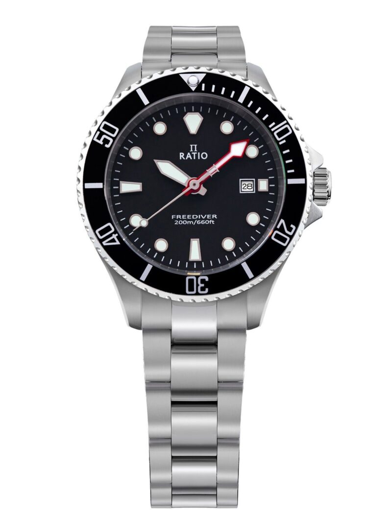 Ratio FreeDiver Sapphire Stainless Steel Black Dial Quartz RTFL800 200M Women's Watch