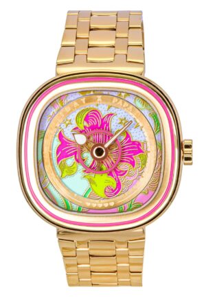 Sevenfriday C-Series Papa Don't Preach Gold Tone Stainless Steel Multicolor Dial Quartz SF-C2-01 Women's Watch