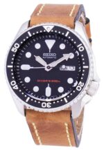Seiko Automatic SKX007K1-var-LS17 Diver's 200M Brown Leather Strap Men's Watch