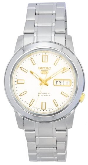 Seiko 5 Stainless Steel White Dial Automatic SNKK07 SNKK07J1 SNKK07J Men's Watch