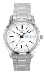 Seiko 5 Stainless Steel Silver Dial 21 Jewels Automatic SNKM83J1 Men's Watch