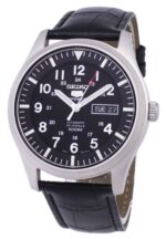 Seiko 5 Sports Automatic Black Leather SNZG15K1-var-LS6 100M Men's Watch