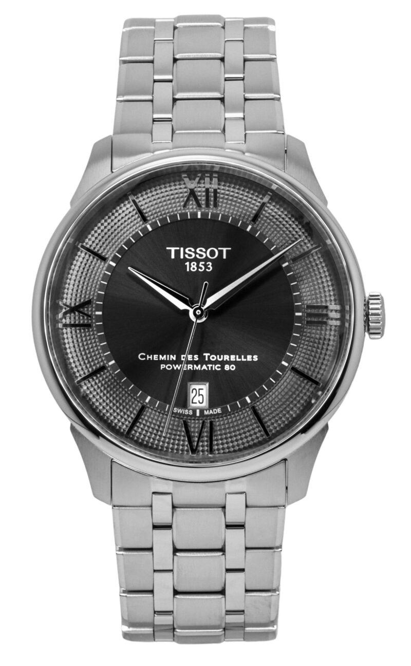 Tissot Chemin Des Tourelles Powermatic 80 Stainless Steel Gunmetal Dial Automatic T139.407.11.068.00 Men's Watch