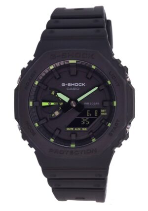 Refurbished Casio G-Shock Analog Digital Neon Accent Resin Strap Black Dial Quartz GA-2100-1A3 200M Men's Watch
