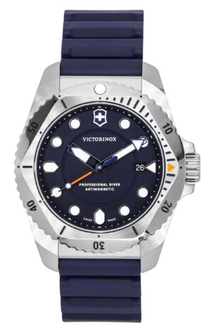 Victorinox Dive Pro Rubber Strap Blue Dial Quartz Diver's 241991 300M Men's Watch