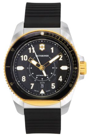 Victorinox Journey 1884 Rubber Strap Black Dial Quartz Diver's 242014 200M Men's Watch