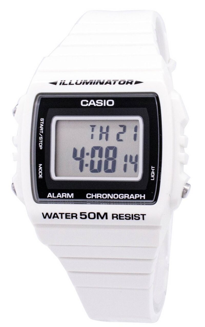 Casio Timeless Collection Sport Illuminator Wr 50m. Alarm. Chronograph - White (W-215H-7AVDF) Unisex Watch_main