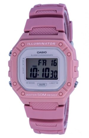 Casio Timeless Collection Sport Illuminator Wr 50m. Alarm. Chronograph - Pink - Colored Serie ***special Price*** (W-218HC-4A) Unisex Watch_main