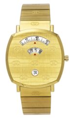 Gucci Grip Gold Tone Stainless Steel Gold Dial Quartz YA157409 Unisex Watch