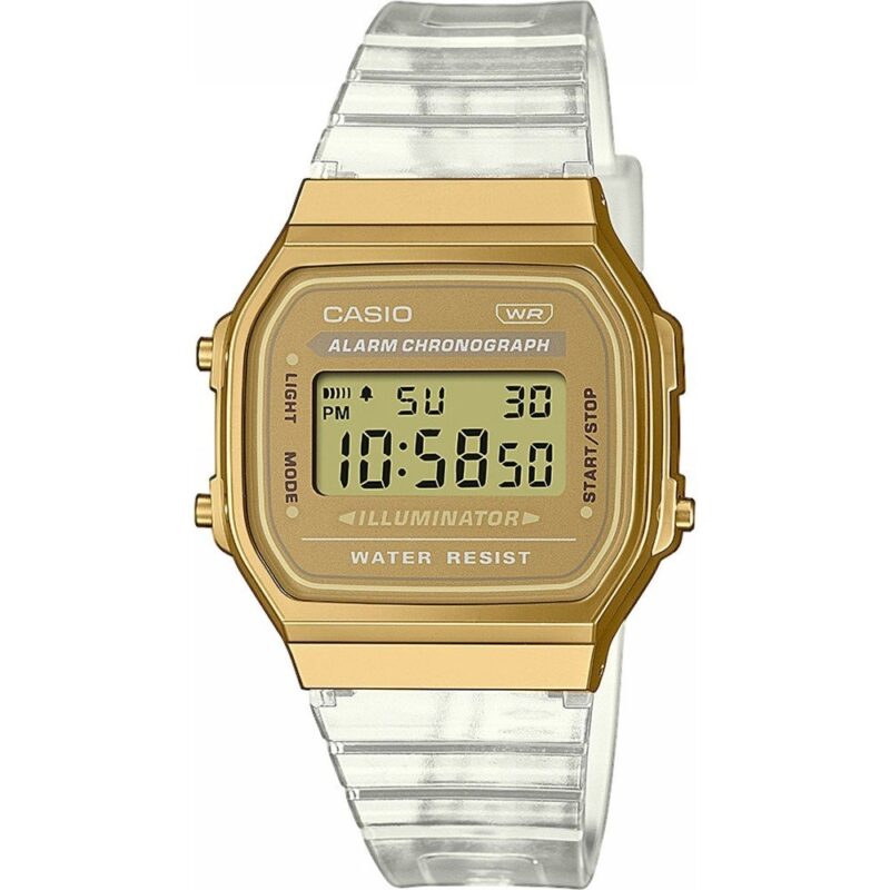 Casio Vintage Collection - Transparent Band - Gold ***special Price*** (_A168XESG-9AEF) Unisex WHOLESALERS AREA_main