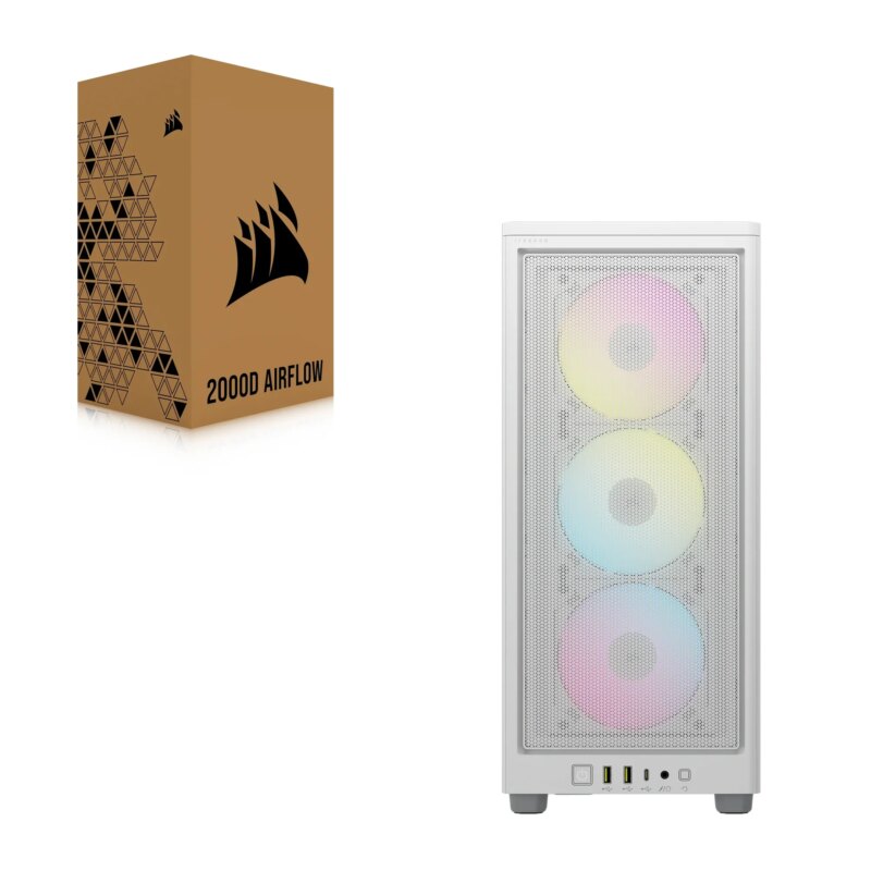 iCUE 2000D RGB AIRFLOW White Mini-ITX PC Case; 3x 2.5'' Drive Bays; Up to 360mm Radiator compatible; 2x 120mm fan incl (CC-9011247-WW) - Image 39