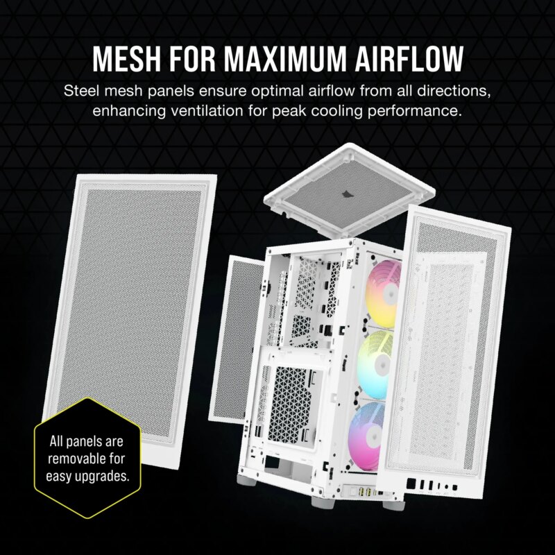 iCUE 2000D RGB AIRFLOW White Mini-ITX PC Case; 3x 2.5'' Drive Bays; Up to 360mm Radiator compatible; 2x 120mm fan incl (CC-9011247-WW) - Image 42