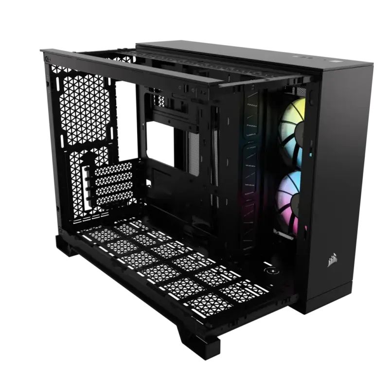 2500X RGB Micro ATX Black Dual Chamber PC Case; 2x 3.5'' |  2x 2.5'' Drive Bays; Up to 360mm Radiator; 2x 120mm fan incl (CC-9011267-WW) - Image 12