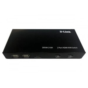 2-Port HDMI KVM switch ; 2x HDMI ports; 2x USB Type-B ports; Switching buttons on front panel; HDMI 2.0 HDCP 2.2; 2xHDMI cbl inc (DKVM-210H)