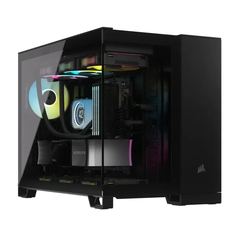 2500X RGB Micro ATX Black Dual Chamber PC Case; 2x 3.5'' |  2x 2.5'' Drive Bays; Up to 360mm Radiator; 2x 120mm fan incl (CC-9011267-WW) - Image 13