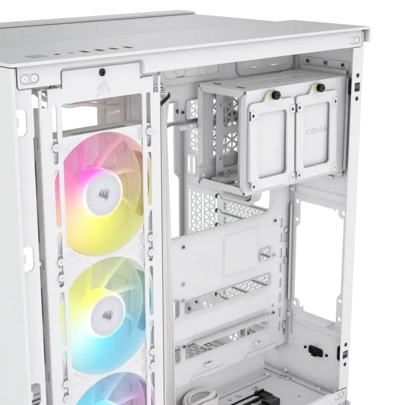6500X RGB Mid-Tower White Dual Chamber PC Case; 2x 3.5'' |  2x 2.5'' Drive Bays; 360mm Radiator compatible; 3x 120mm fan incl (CC-9011270-WW) - Image 13