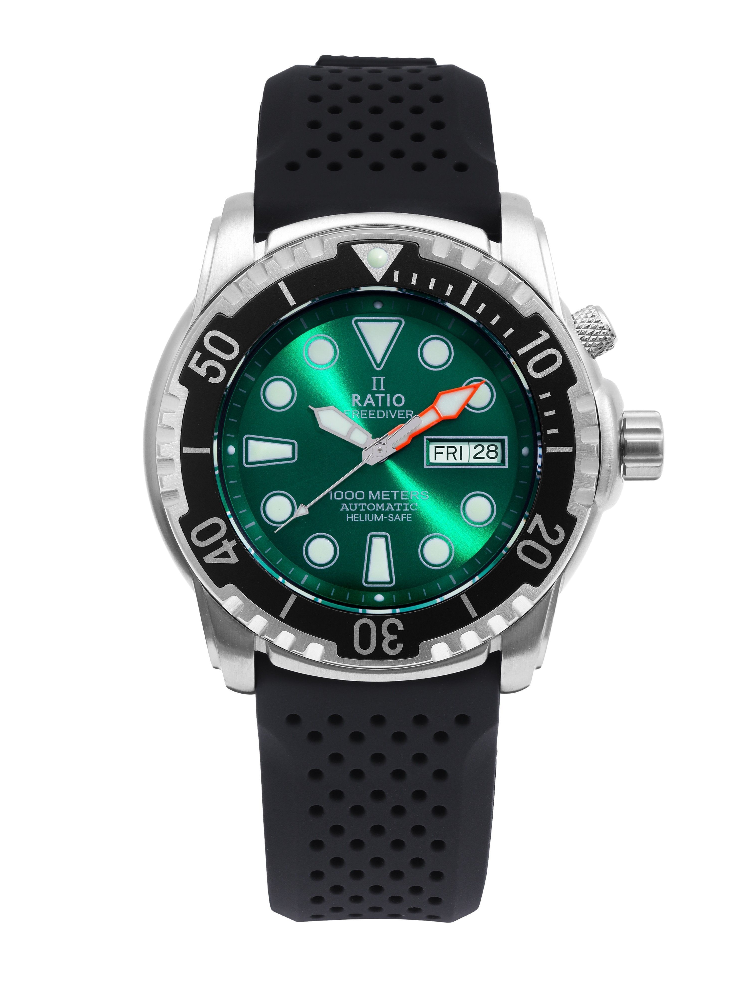 Ratio FreeDiver Helium-Safe 1000M Sapphire Automatic 1068HA90-34VA-GRN Men's Watch