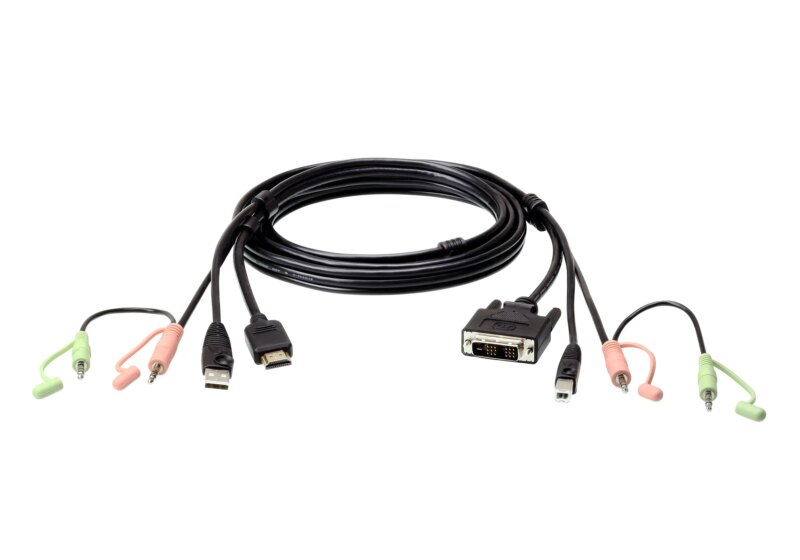 ATEN 1.8m USB HDMI to DVI-D KVM cable with Audio (2L-7D02DH)_1