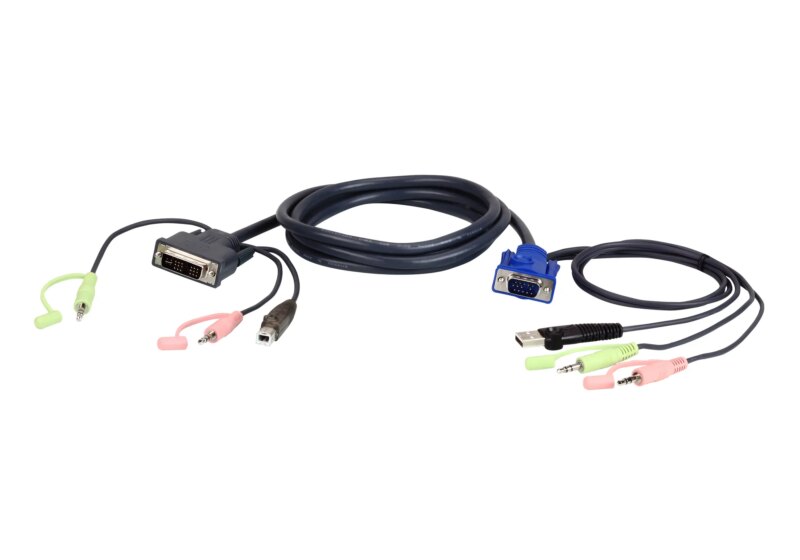 ATEN 3M USB VGA to DVI-A KVM Cable with Audio (2L-7DX3U)_2