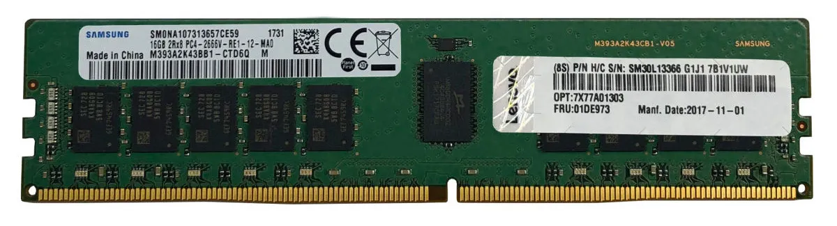 Lenovo ISG ThinkSys 16GB DDR4 3200Mhz (2Rx4 1.2V) UDIMM    . (4X77A77495)