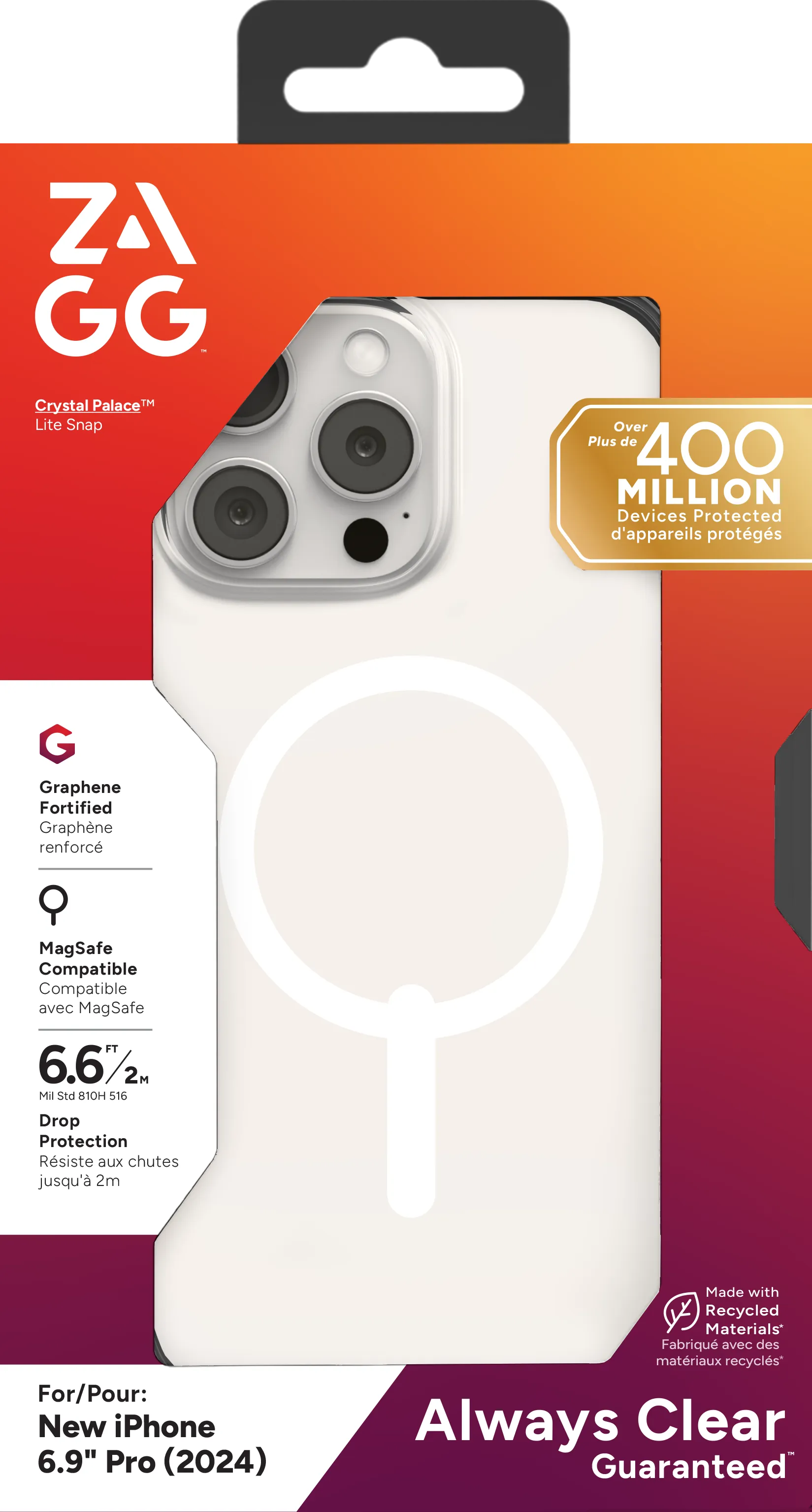 ZAGG Cases PH CrystlPal Lite Snap Apple  iP16 Pro Max  Clear (702315037)_1