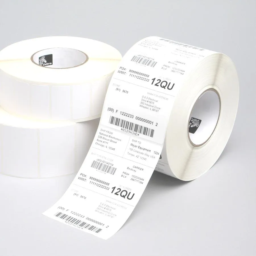 Zebra Label; Paper; 102x203mm; Thermal Transfer; Z-Perform 1000T; Uncoated; Permanent Adhesive; 76mm Core (880026-203)