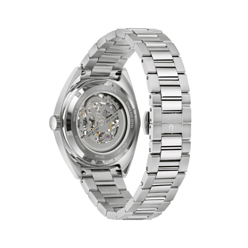 Bulova Classic Surveyor Stainless Steel Blue Skeleton Dial Automatic 96A292 100M Men's Watch - Image 3