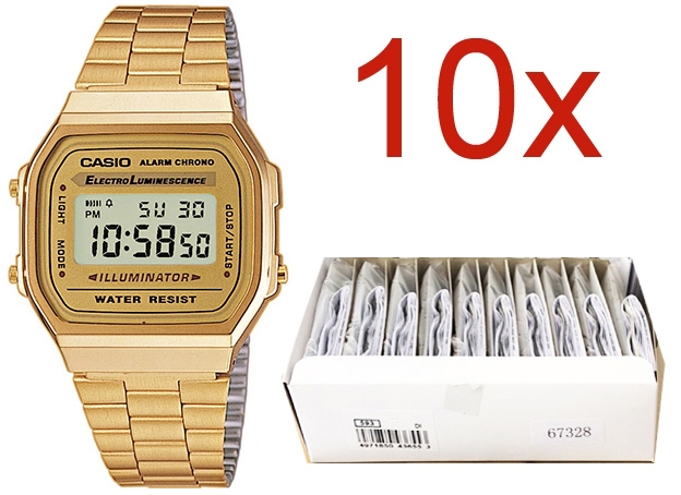 Casio Vintage A168wg-9e **pack 10 Pcs** (A168WG-9E-10) Unisex Watch_main