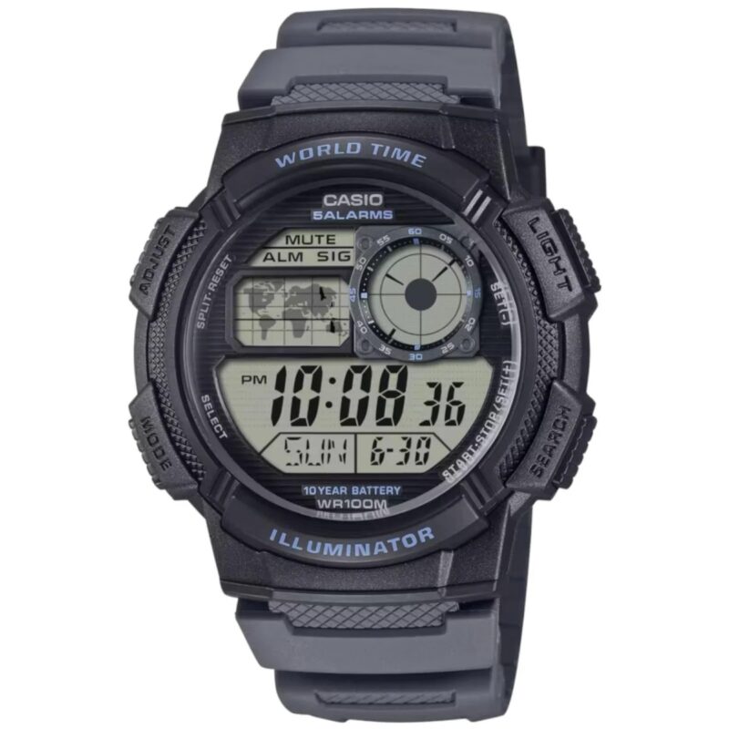 Casio Sport Diver - World Time Illuminator 5 Alarms. 10 Years Battery (AE-1000W-8AVEF) Men's Watch_main