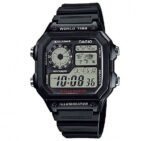 Casio Sport Diver - World Time Illuminator 5 Alarms - Future Classic Collection - Black (AE-1200WH-1AVEF) Men's Watch_main
