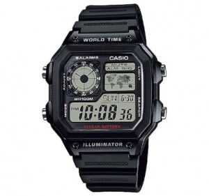 Casio Sport Diver - World Time Illuminator 5 Alarms - Future Classic Collection - Black (AE-1200WH-1AVEF) Men's Watch_main