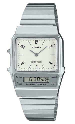 Casio Vintage Analog Digital Dual Time Stainless Steel Bracelet White Dial Quartz AQ-800E-7A2 Unisex Watch