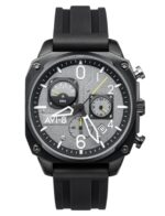 AVI-8 Hawker Hunter Retrograde Chronograph Tactical Black Rubber Strap Grey Dial Quartz AV-4052-R1 Men's Watch