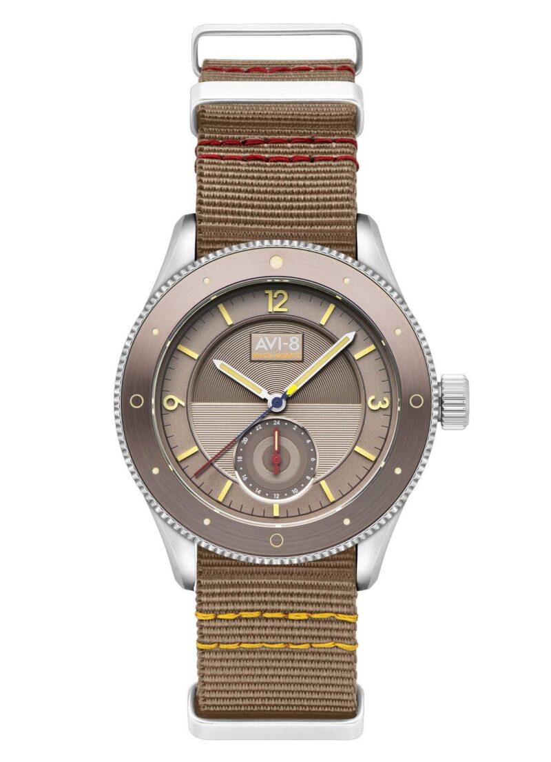 AVI-8 Flyboy Airmaster Sector Meca-Quartz Silver Feather Grey Nylon Strap Grey Dial AV-4112-03 Men's Watch