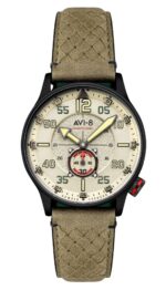 AVI-8 Hawker Typhoon Baldwin Automatic Leather Strap Dark Khaki Dial AV-4119-04 Men's Watch