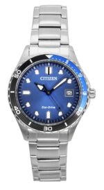 Citizen Eco-Drive Stainless Steel Blue Dial AW1821-89L 100M Unisex Watch