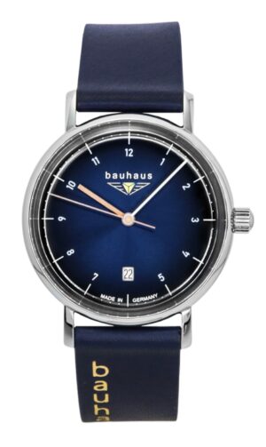 Bauhaus Classic Leather Strap Dark Blue Dial Quartz 21413 Women's Watch