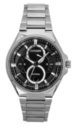 Citizen Attesa Super Titanium Moon Phase Black Dial Eco-Drive BU0060-68E 100M Men's Watch