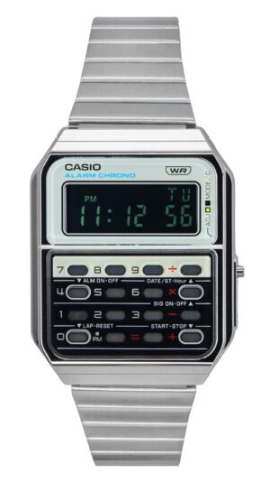 Casio Vintage Heritage Colors Digital Stainless Steel Quartz CA-500WE-7B Unisex Calculator Watch