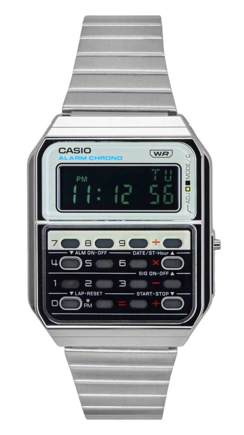 Casio Vintage Heritage Colors Digital Stainless Steel Quartz CA-500WE-7B Unisex Calculator Watch