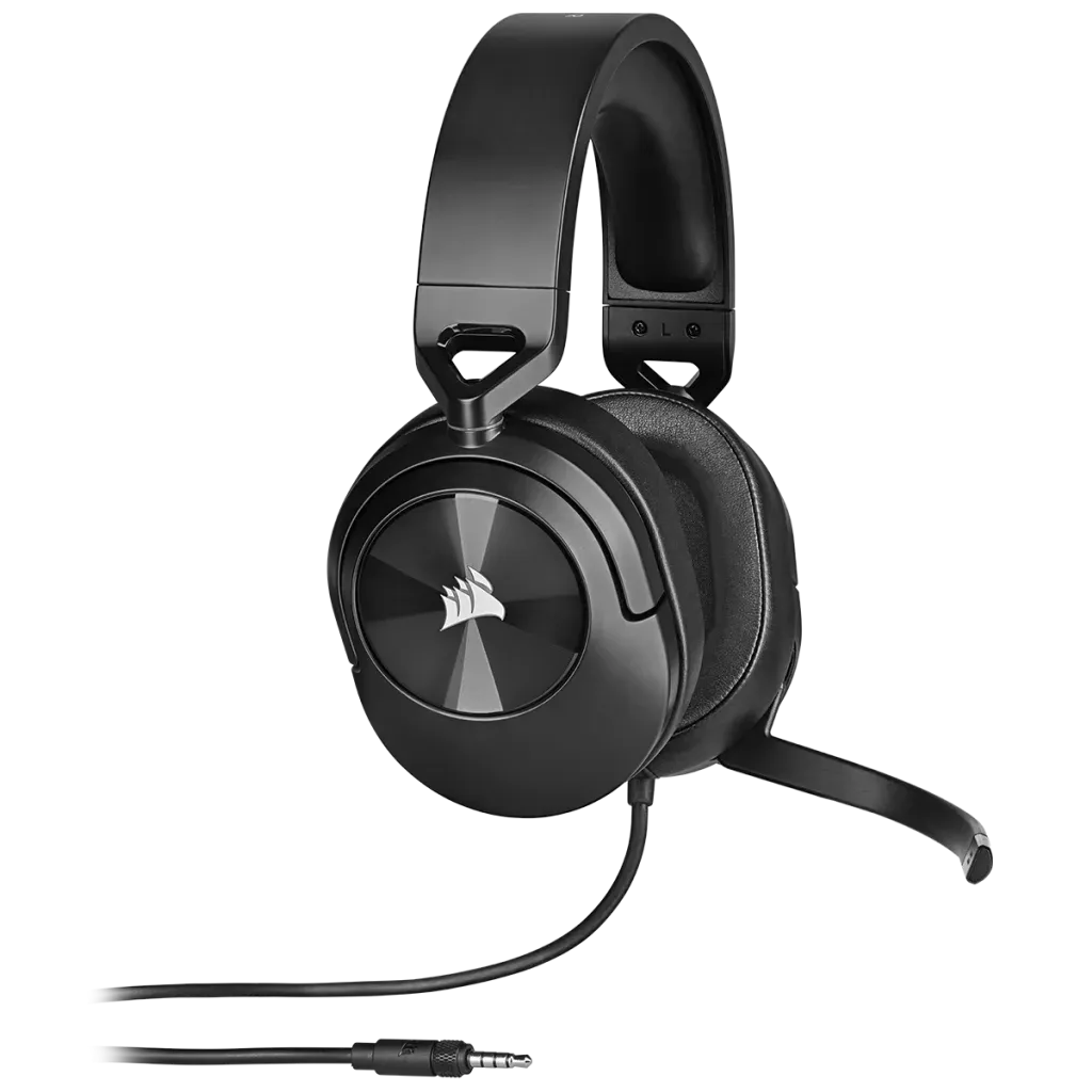 HS55 Stereo Carbon Headset; 50mm Audio Drivers; Omnidirectional mic; Analog; On-ear volume and mute controls - PC/PS/XBOX (CA-9011260-AP)