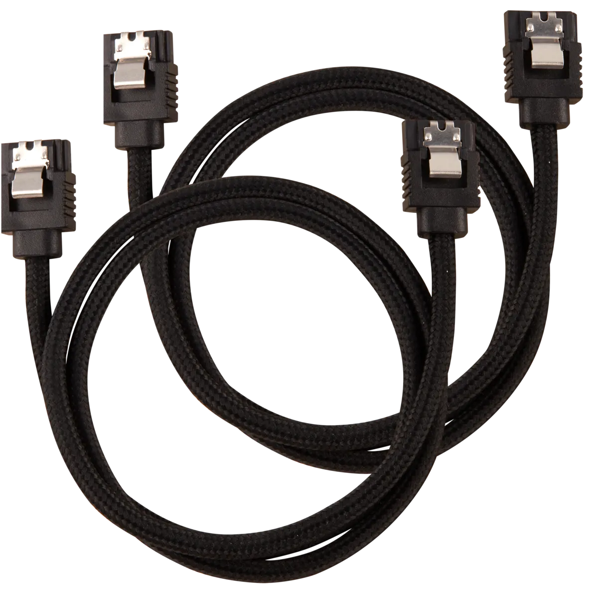 Corsair Premium Sleeved SATA Data Cable Set with Straight Connectors; Black; 60cm (CC-8900252)