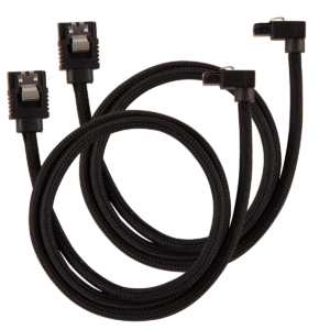 Corsair Premium Sleeved SATA Data Cable Set with 90° Connectors; Black; 60cm (CC-8900282)