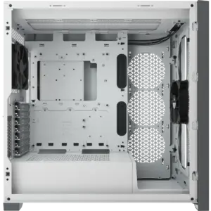 5000D Airflow White Tempered Glass Mid-Tower - 2x3.5''; 4x2.5''; Up to 360mm Liquid Coolers - ATX Chassis (CC-9011211-WW)