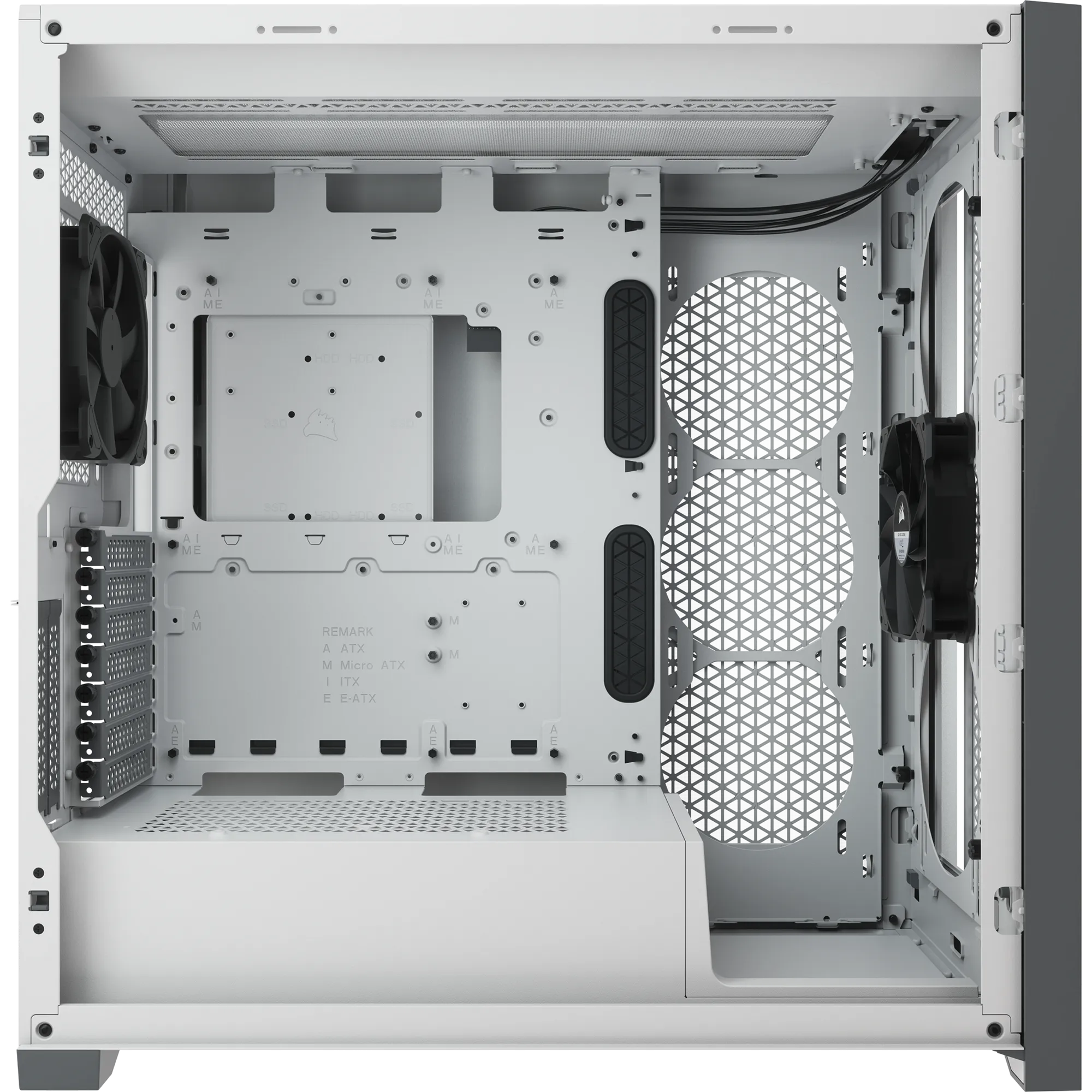 5000D Airflow White Tempered Glass Mid-Tower - 2x3.5''; 4x2.5''; Up to 360mm Liquid Coolers - ATX Chassis (CC-9011211-WW)