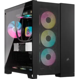 6500D Airflow Black Tempered Glass Mid-Tower; 2x 3.5'' |  2x 2.5'' Drive Bays; Up to 360mm Radiator compatible (CC-9011259-WW)