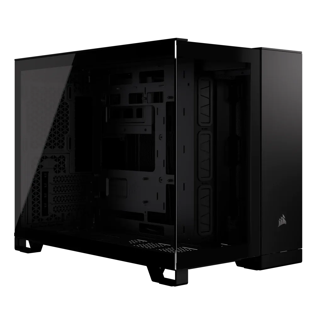 2500D Airflow Black Mid-Tower Dual Chamber PC Case; 2x 3.5'' |  2x 2.5'' Drive Bays; Up to 360mm Radiator compatible (CC-9011263-WW)