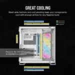 6500X RGB Mid-Tower White Dual Chamber PC Case; 2x 3.5'' |  2x 2.5'' Drive Bays; 360mm Radiator compatible; 3x 120mm fan incl (CC-9011270-WW)_3