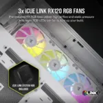 6500X RGB Mid-Tower White Dual Chamber PC Case; 2x 3.5'' |  2x 2.5'' Drive Bays; 360mm Radiator compatible; 3x 120mm fan incl (CC-9011270-WW)_8