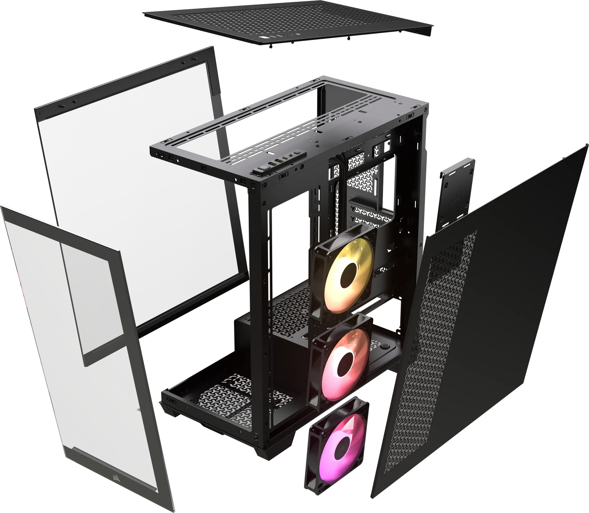 3500X RGB Mid-Tower Black PC Case; 2x 3.5'' |  2x 2.5'' Drive Bays; Up to 360mm Radiator compatible; 3x 120mm fan incl (CC-9011278-WW)